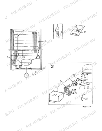 Взрыв-схема холодильника Castor CM3650F - Схема узла Cooling system 017